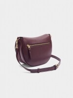Bolso Bandolera Ovalado Con Solapa burdeos