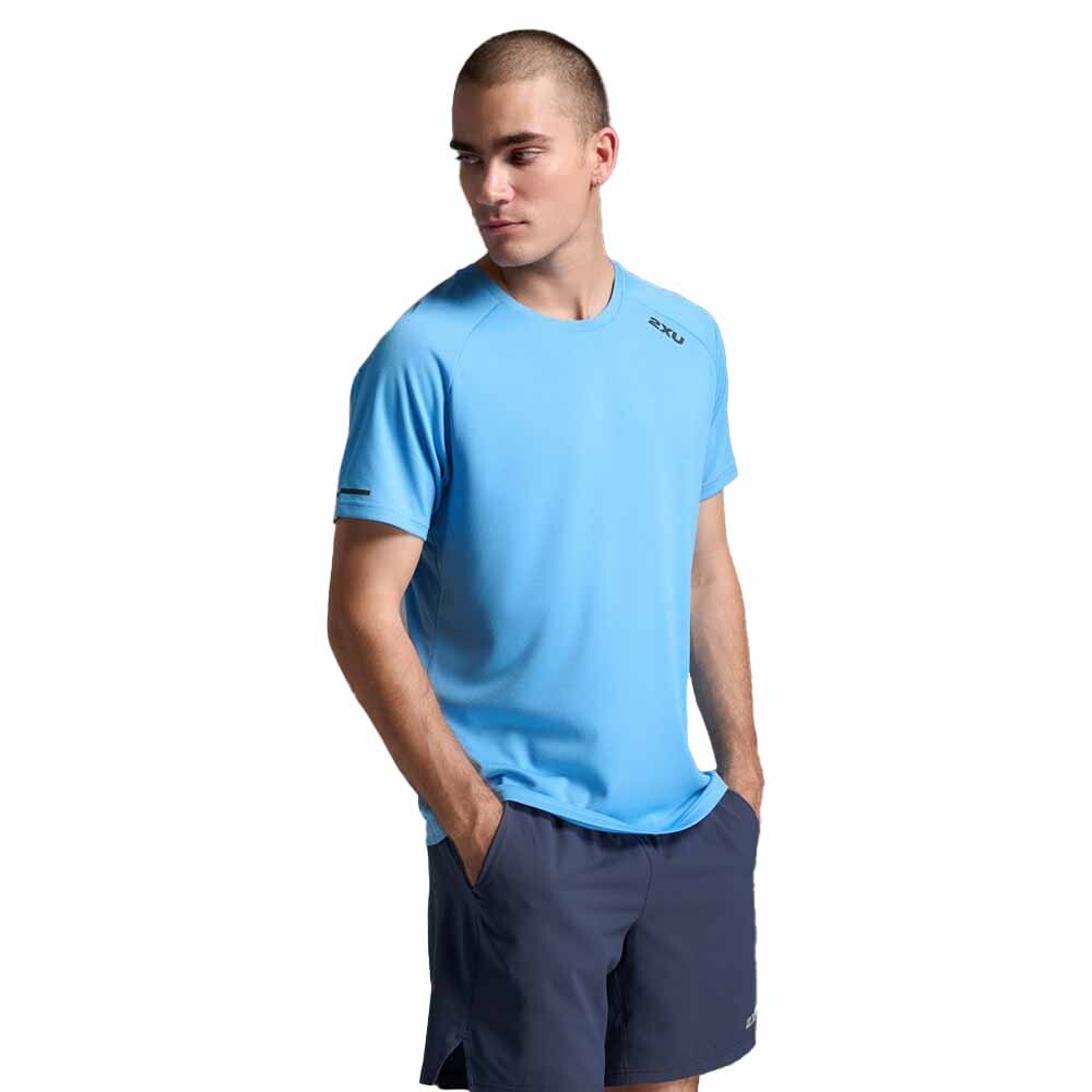 Polo Running Aero Tee Hombre Azure/black Reflective