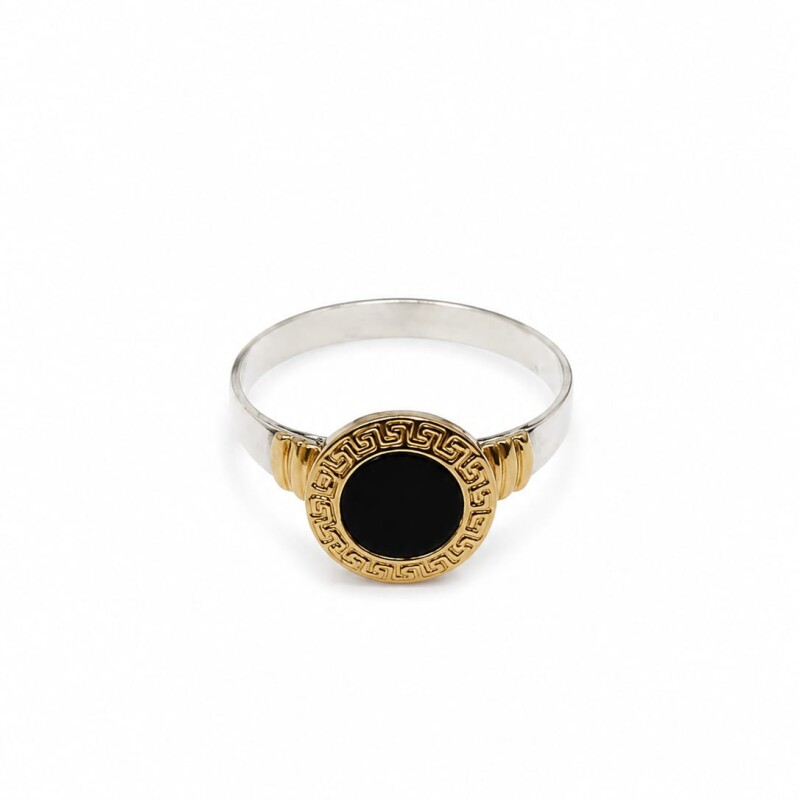 Anillo plata y lamina de oro con Onix Anillo plata y lamina de oro con Onix