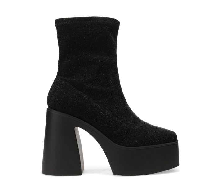 Bota BIRGI con plataforma y material elastizado Black pu