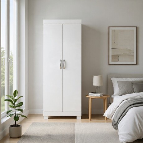 ROPERO 2 PUERTAS GUARDARROPA ARMARIO PLACARD CLOSET MULTIUSO BLANCO