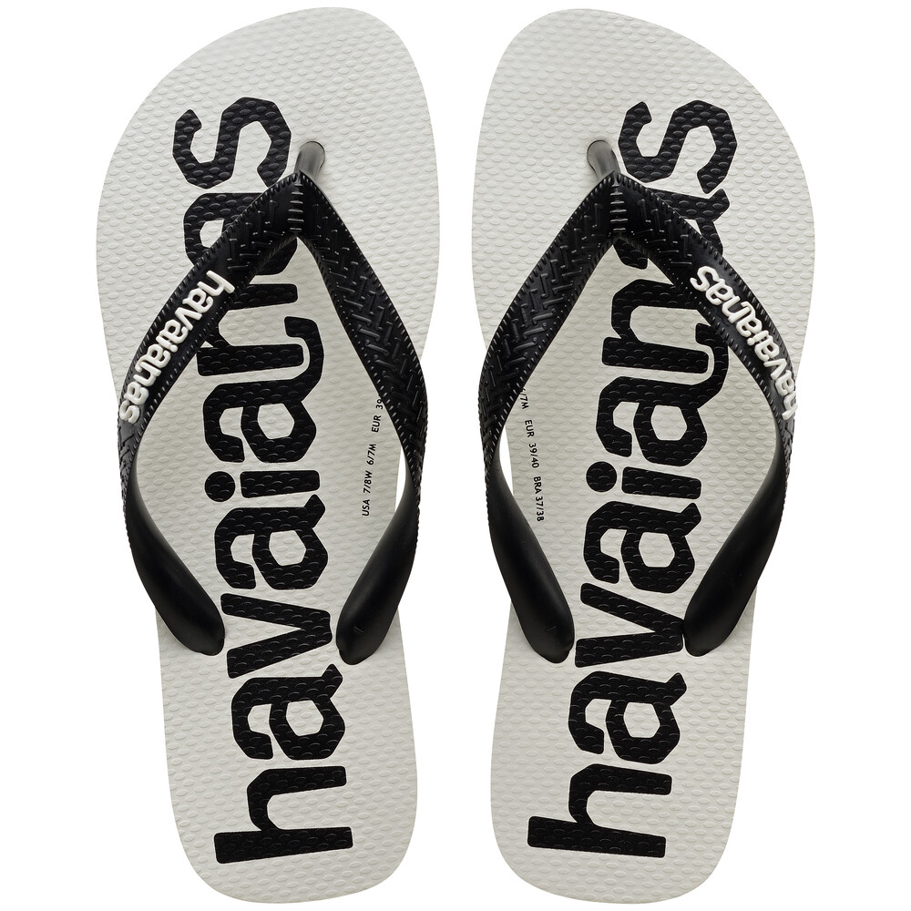 Sandalias Havaianas Top Logomania 2 Unisex Blanco/Negro/Blanco