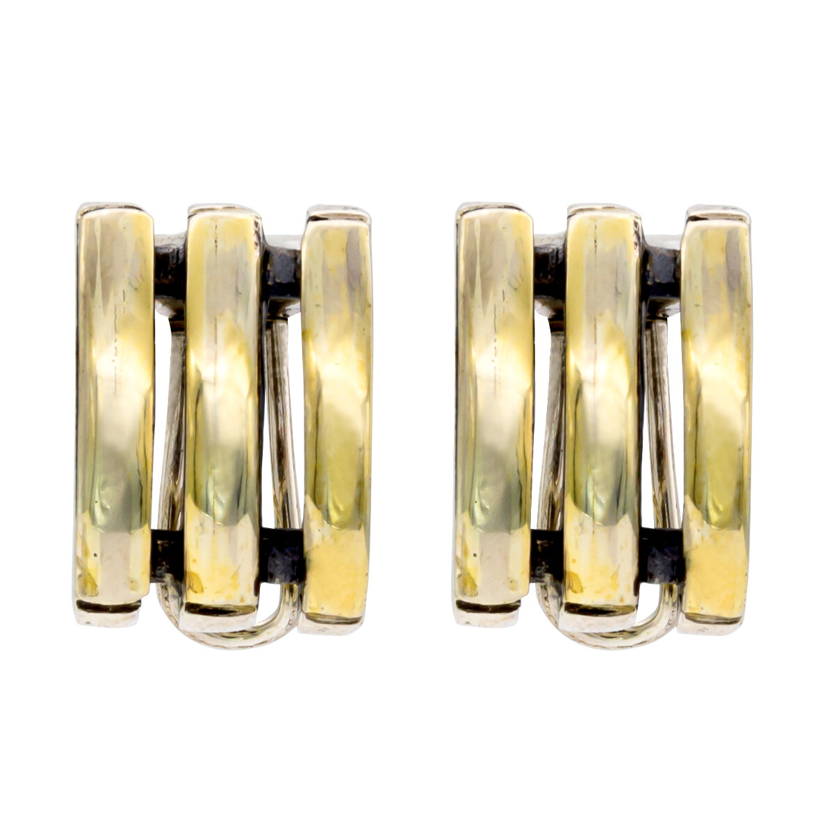 Par de caravanas de plata 925 ydouble en oro 18 ktes. 