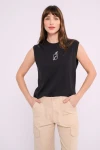 Musculosa estampada Negro