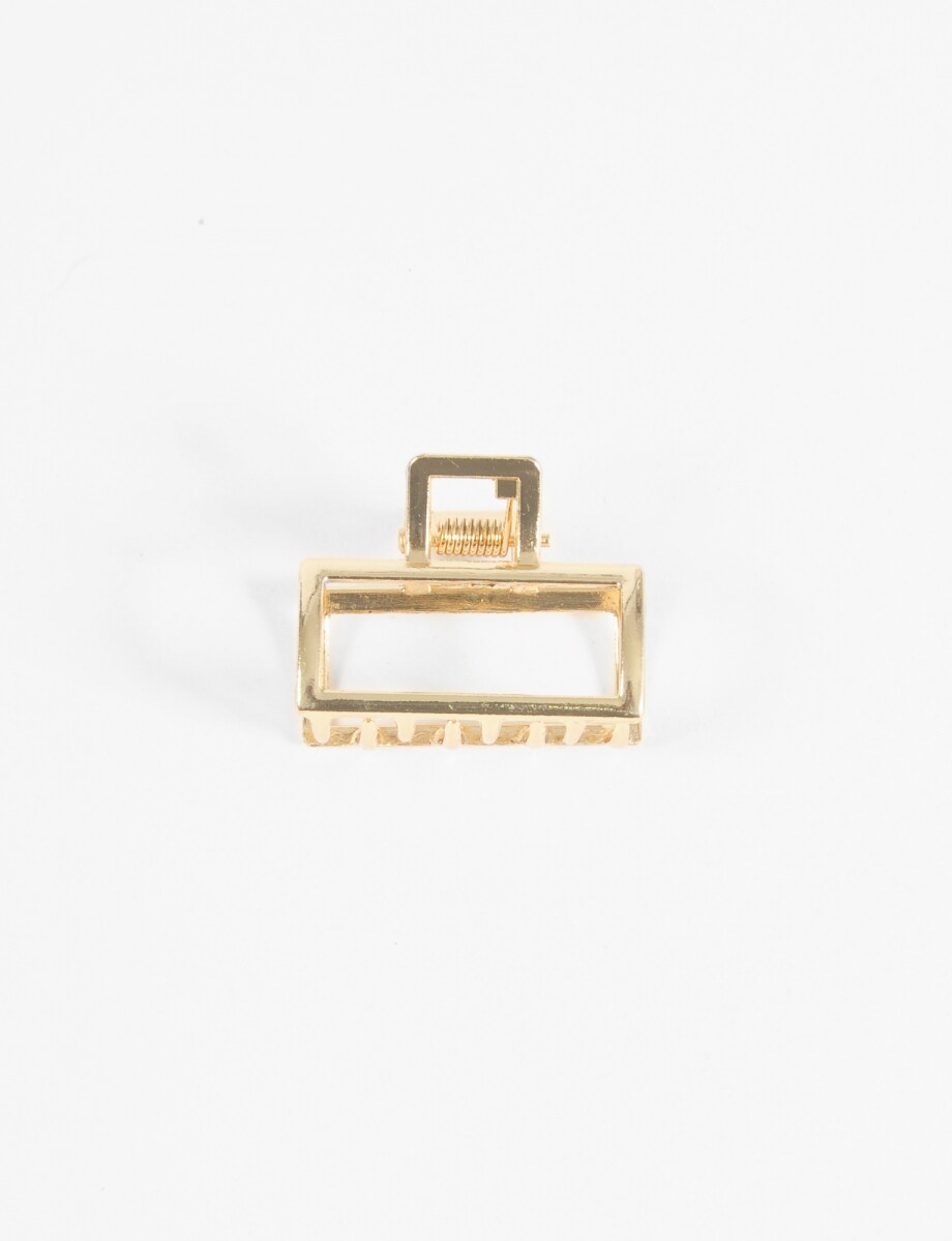 Broche rectangular metálico chico - dorado 