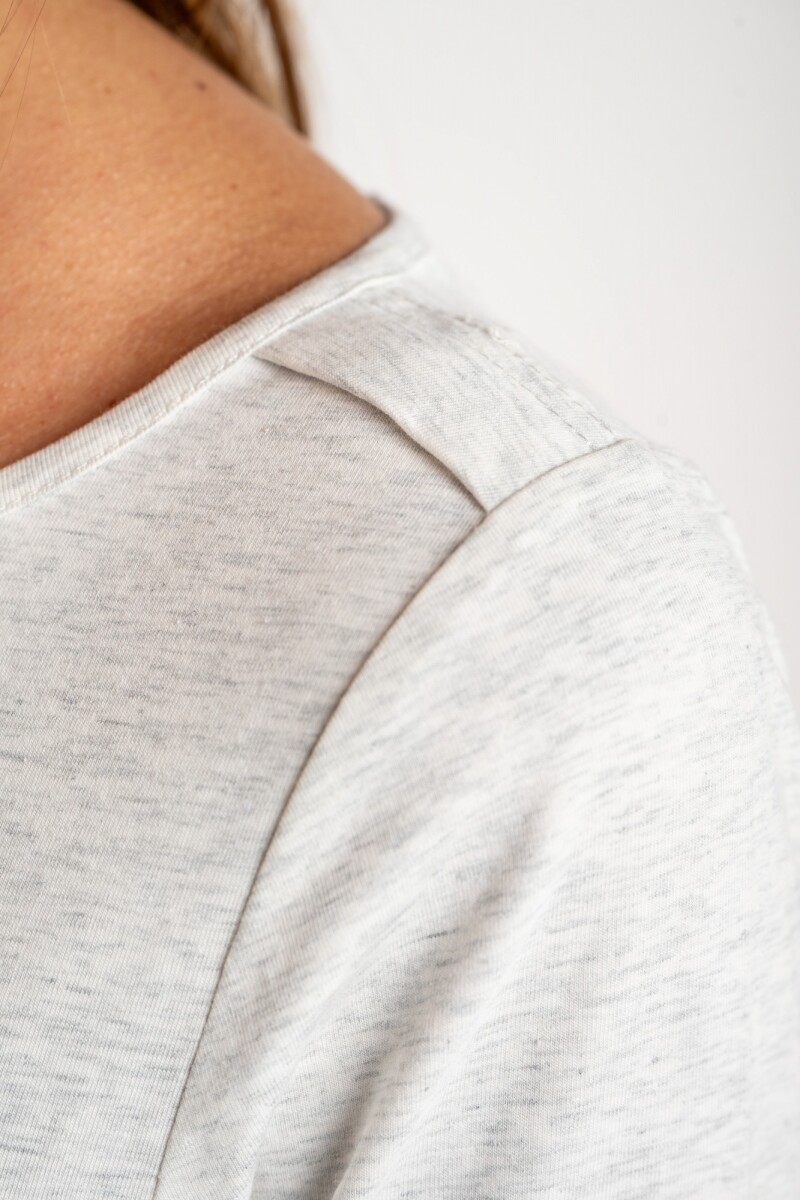 Remera Cuello Bote M/l Alg Elastano Gris Melange