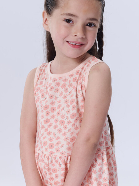 Vestido musculosa Flores Rosa