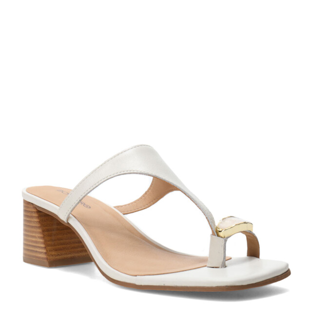 Sandalias de Mujer Bottero Taco Y Aplique Marfil