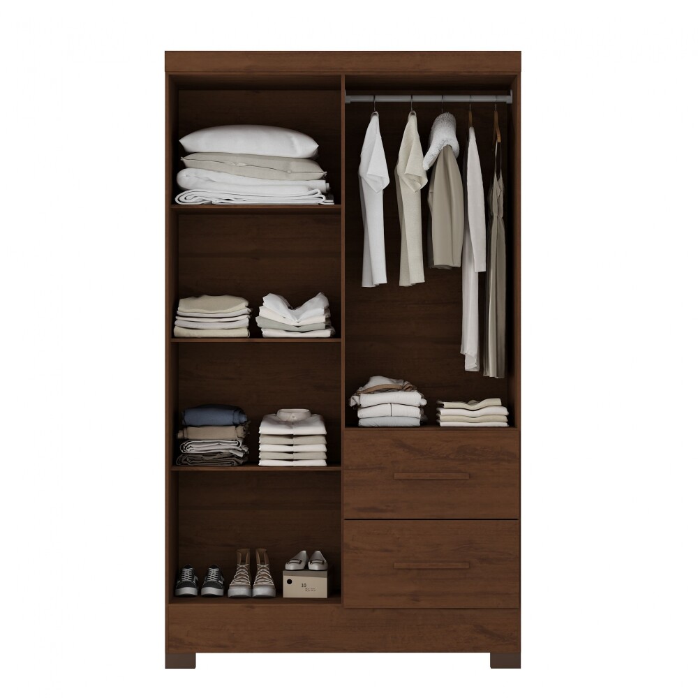 Ropero Primordial Max 4 Puertas 2 Cajones Jacaranda