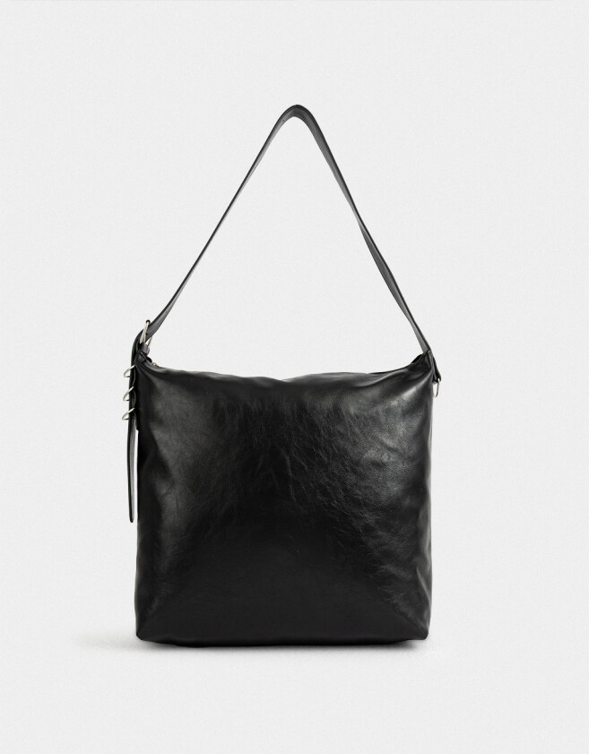 Shopper Cartera Shopper De Cuerina - Negro