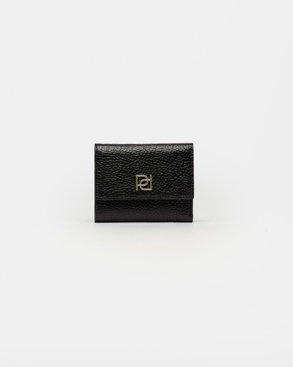 Billetera Ginger En Cuero Graneado Negro