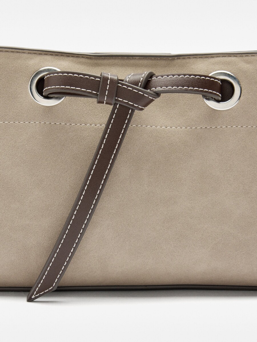 Bolso Bandolera Efecto Piel taupe