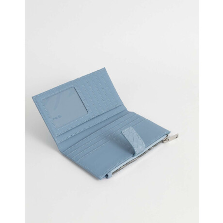 Billetera Fichero Con Snap Azul Celeste