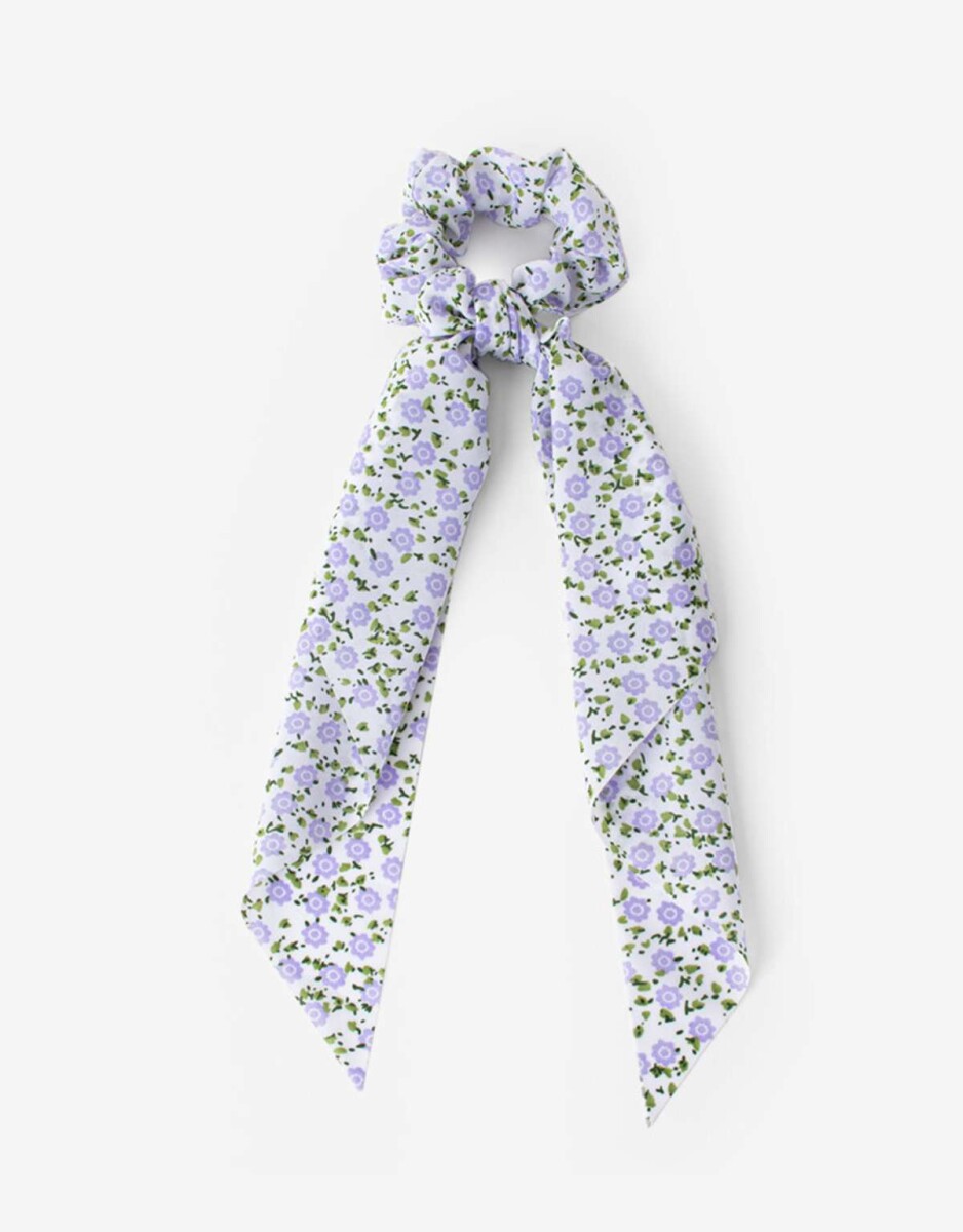 Gomita Elástica Con Lazo - Estampado Flores 