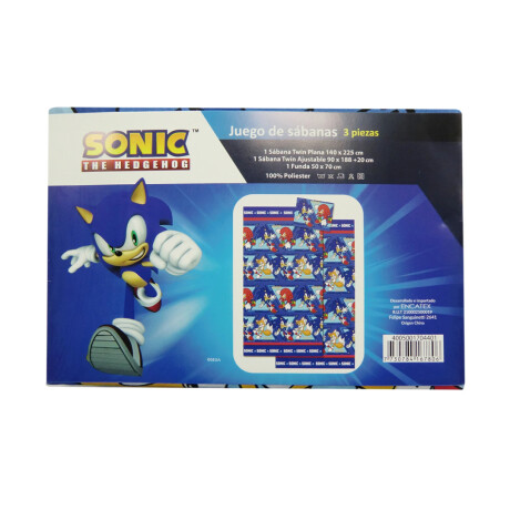Juego de sábanas Infantiles Sonic 1 Plaza 100% Microfibra