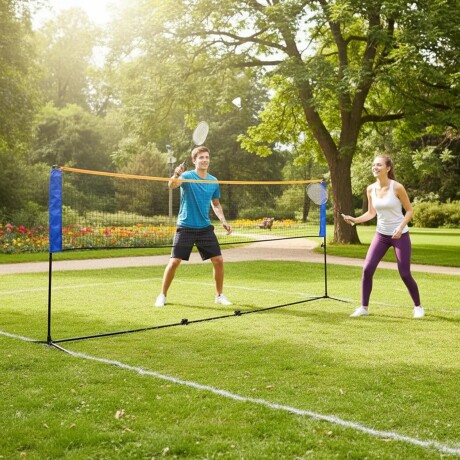 Red Futbol Tenis Portatil Portable Con Bolso Y Soporte Azul/naranja