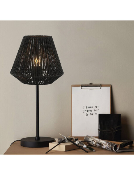 LAMPARA DE MESA D23x47CM TEJIDO/METAL NEGRO LAMPARA DE MESA D23x47CM TEJIDO/METAL NEGRO