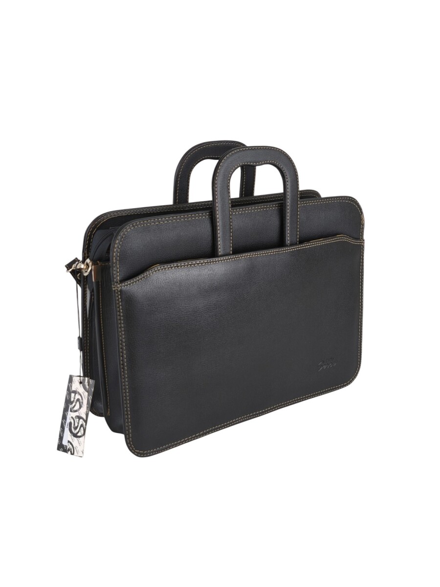 Portafolio de cuero - Negro 