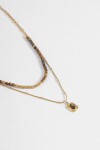 Collar acero mix dorado