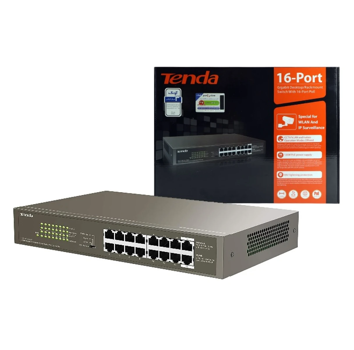 Switch 16 Puertos Poe Tenda 