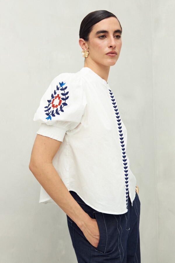 CAMISA AZTECA Blanco