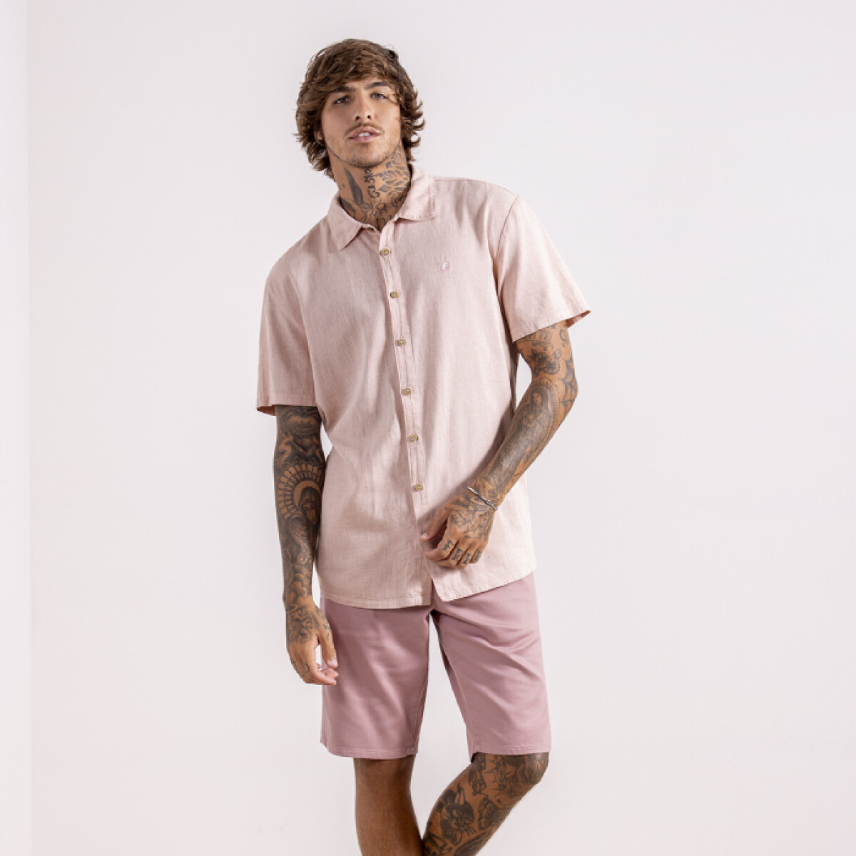 Camisa Manga Corta Fico - Rosado 