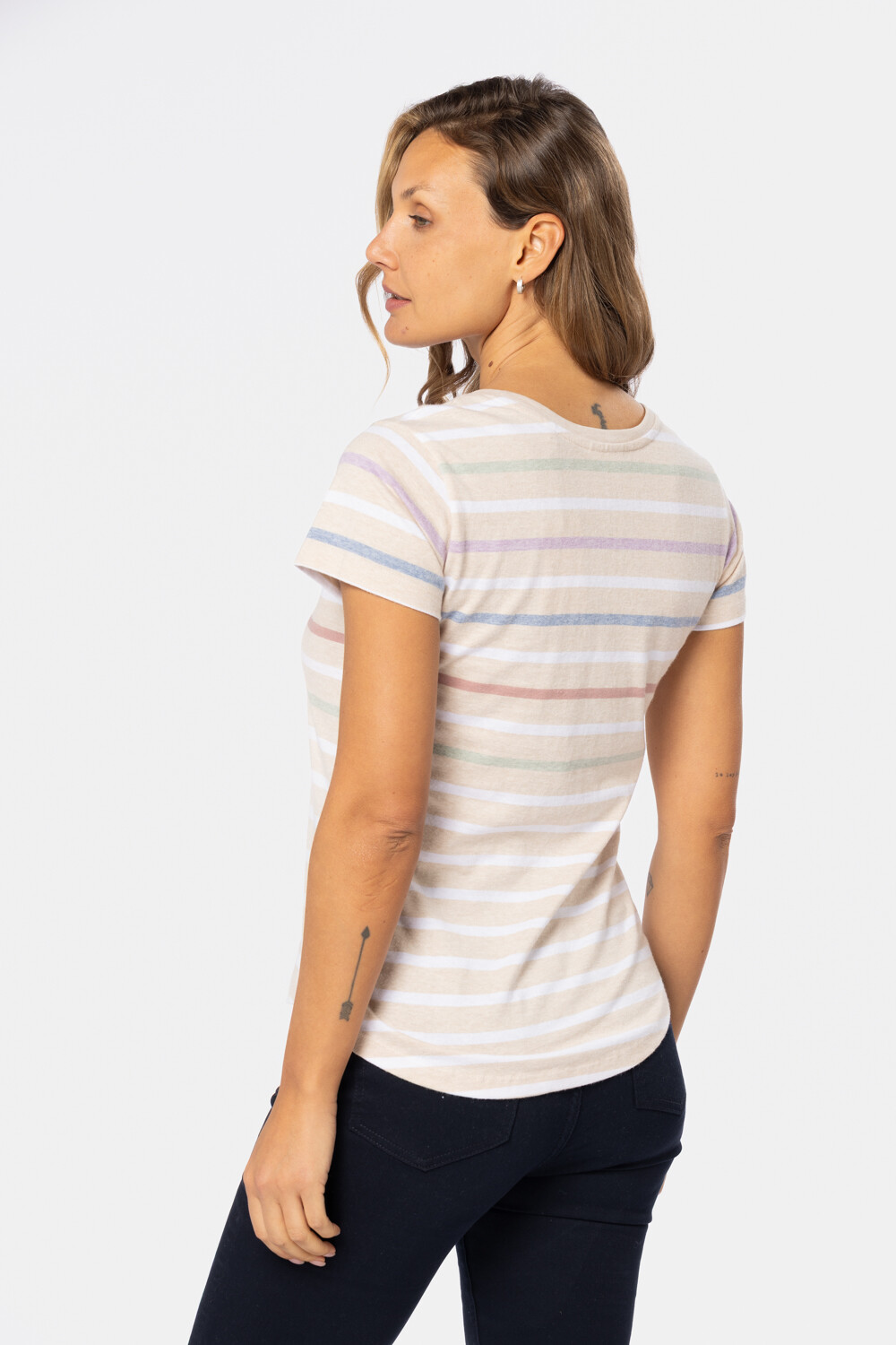 REMERA RAYADA Beige