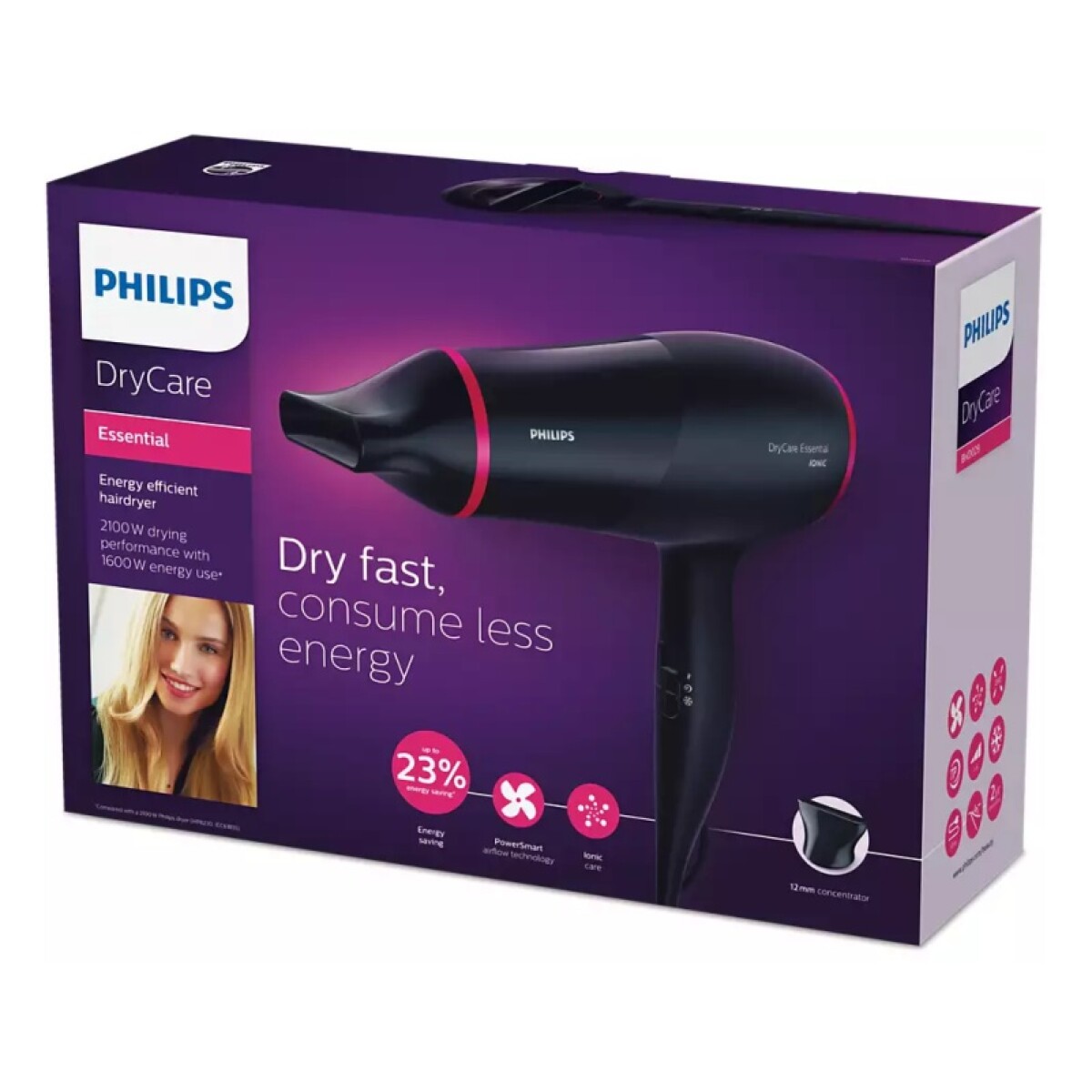 Secador de Pelo de Bajo Consumo DryCare Essential - Philips - BHD029 