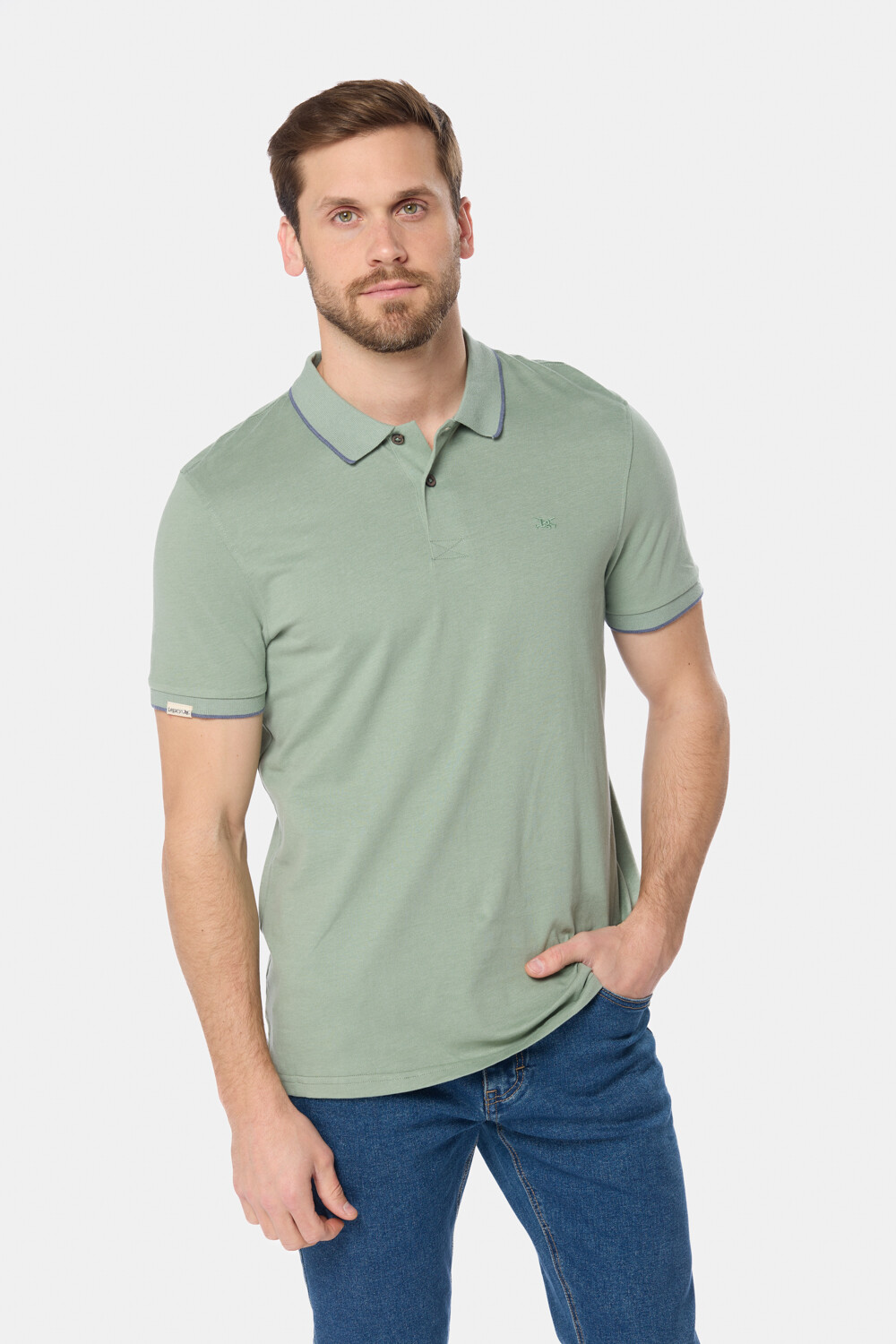 REMERA POLO JERSEY RAYADA Verde