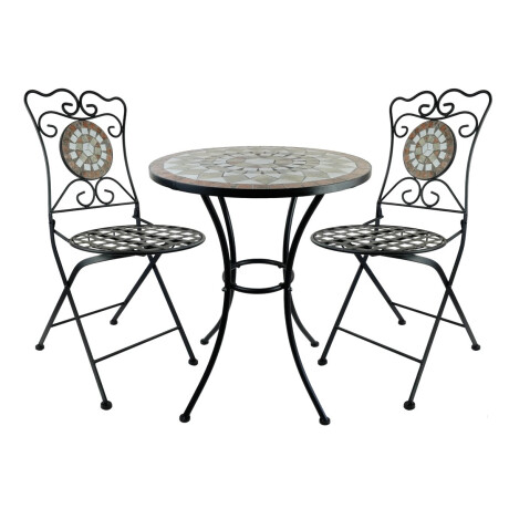 Juego de jardin mosaico mesa + 2 sillas Juego de jardin mosaico mesa + 2 sillas