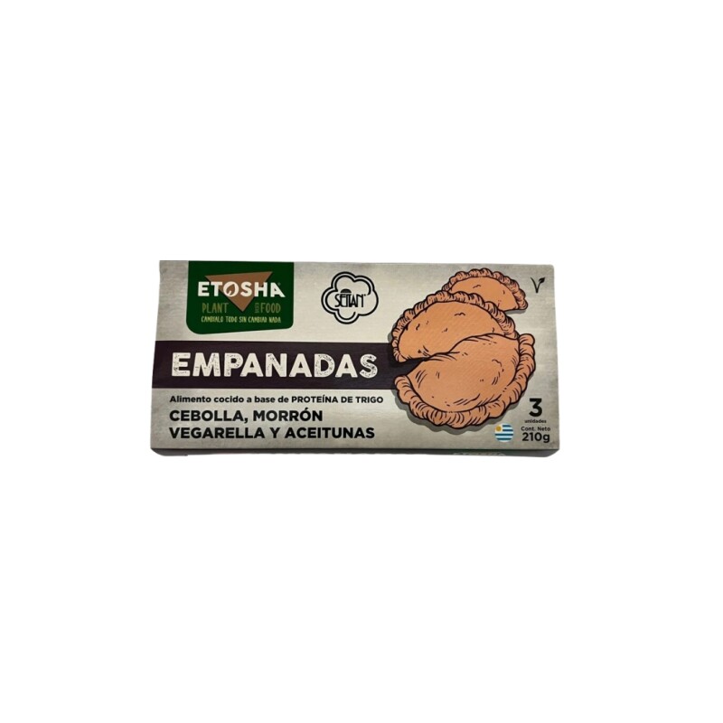 Empanadas seitán (ceb/morr/aceit/vegarella) Etosha - 3 uds.- 210 gr Empanadas seitán (ceb/morr/aceit/vegarella) Etosha - 3 uds.- 210 gr