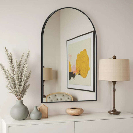 Espejo Arco De Pared Negro