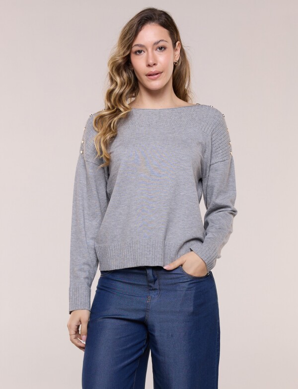 Buzo Tejido Con Tachas GRIS