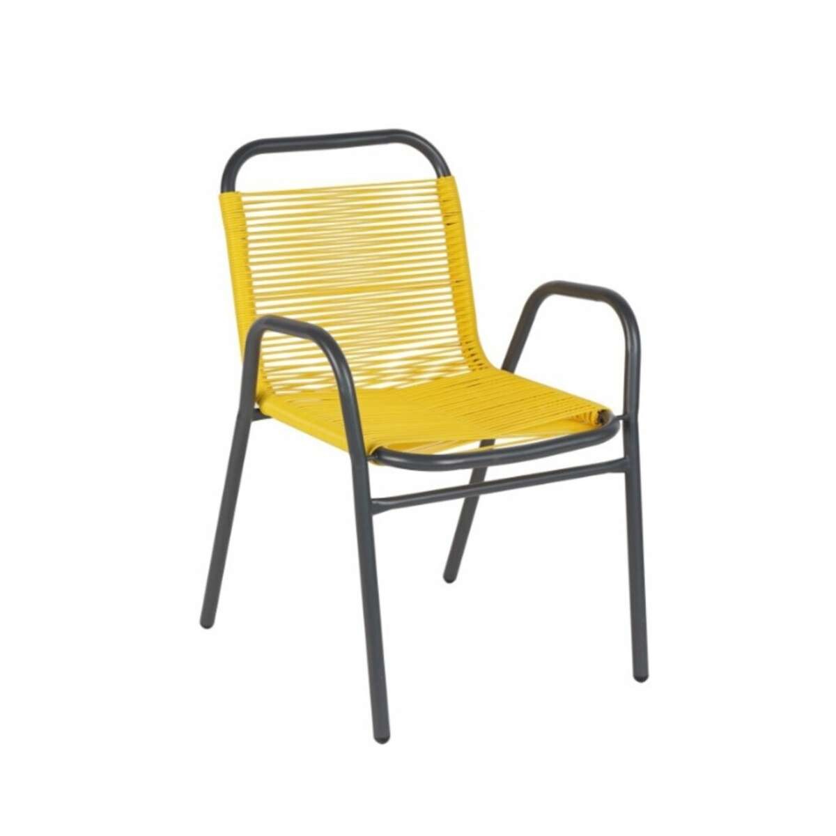 Silla de Jardi­n Simil Rattan - Amarillo 