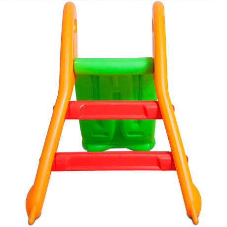 Tobogán Infantil Plástico Plegable Niño +4 Pisos Goma Verde con naranja