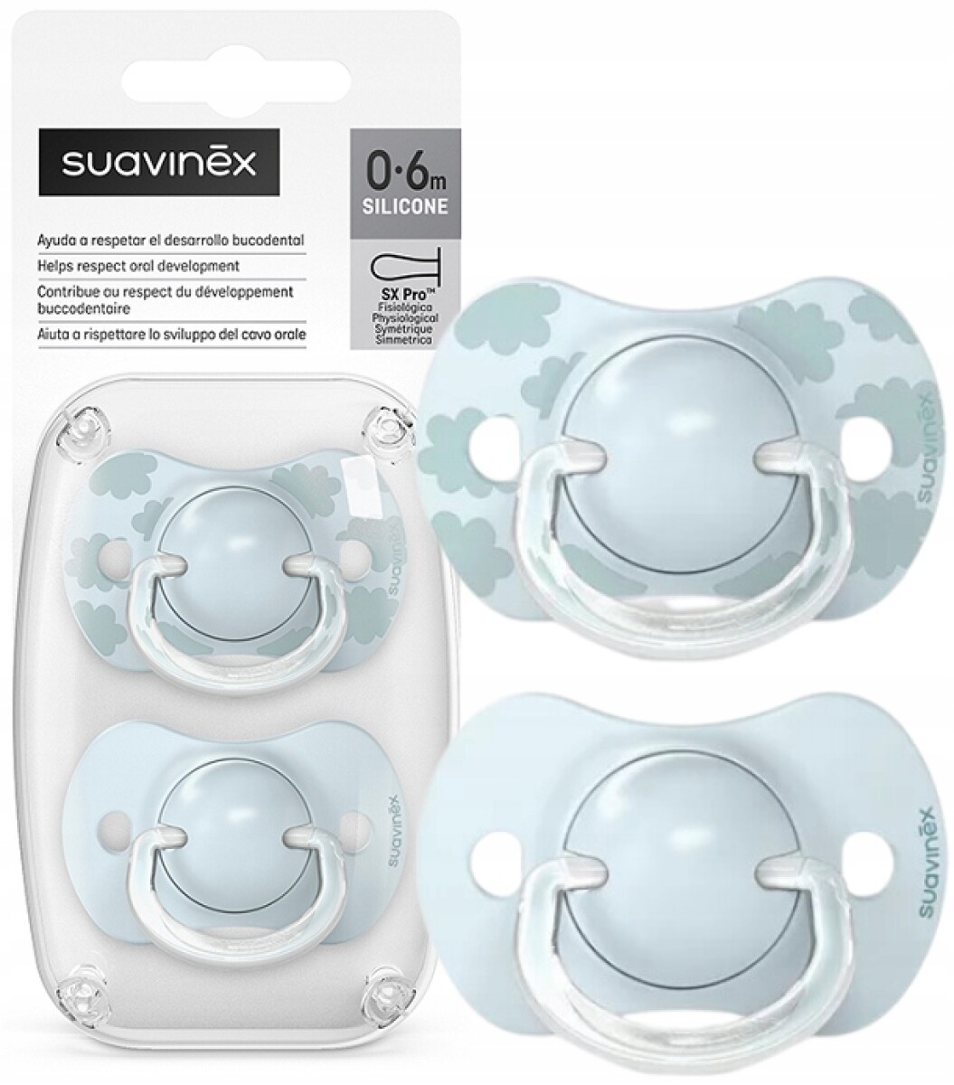 Set x2 chupete fisiologico Suavinex 0 a 6 M - Dreams celeste 