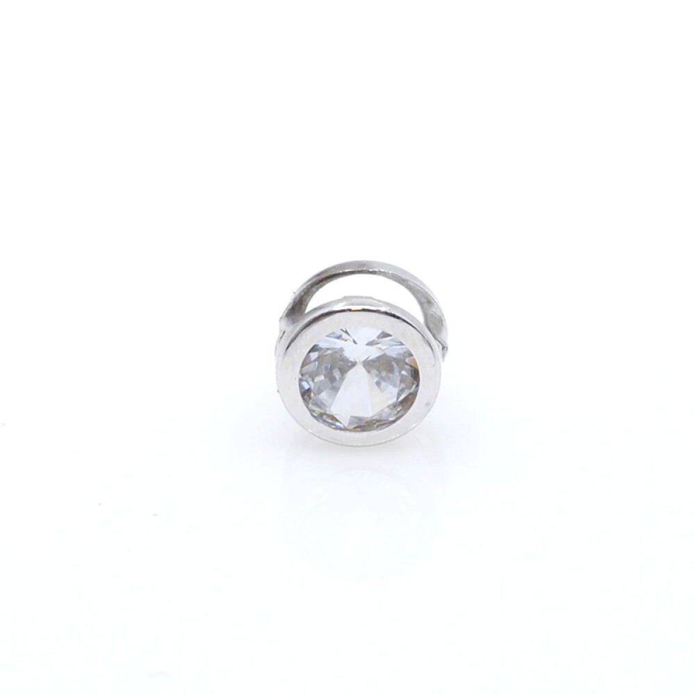 Dije En Oro Blanco 18K Y Zirconia Dije En Oro Blanco 18K Y Zirconia