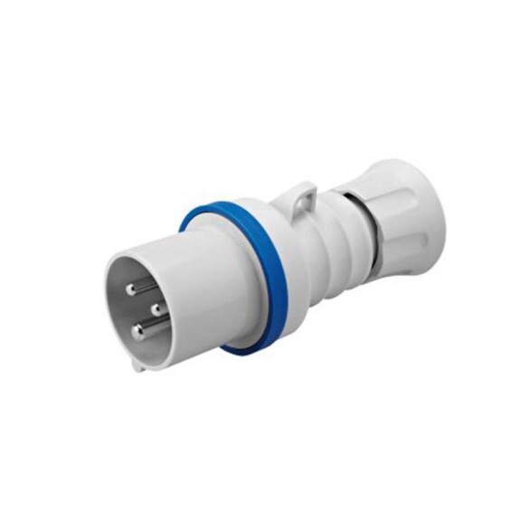 Ficha industrial 2P+T 16A 6HS 220V azul GG0004