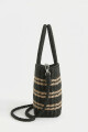 Bolso tejido rayas negro