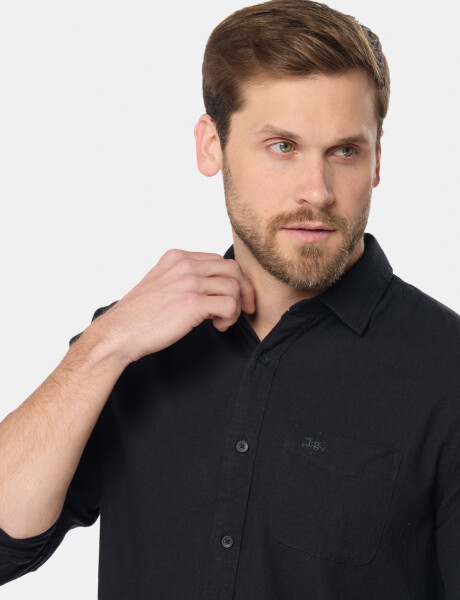 CAMISA DE LINO Negro