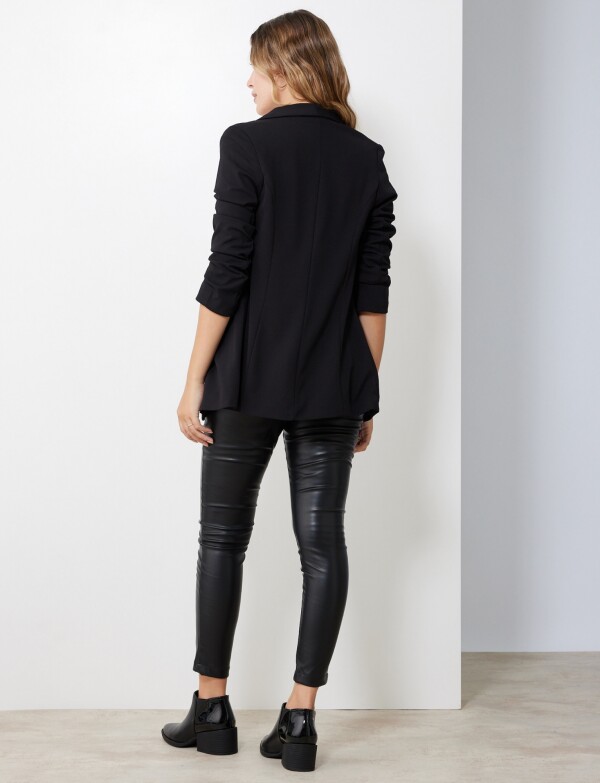 Blazer Crepe Manga Fruncida NEGRO