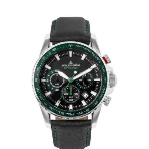 Reloj Jacques Lemans 1-2099C en cuero para hombre Negro