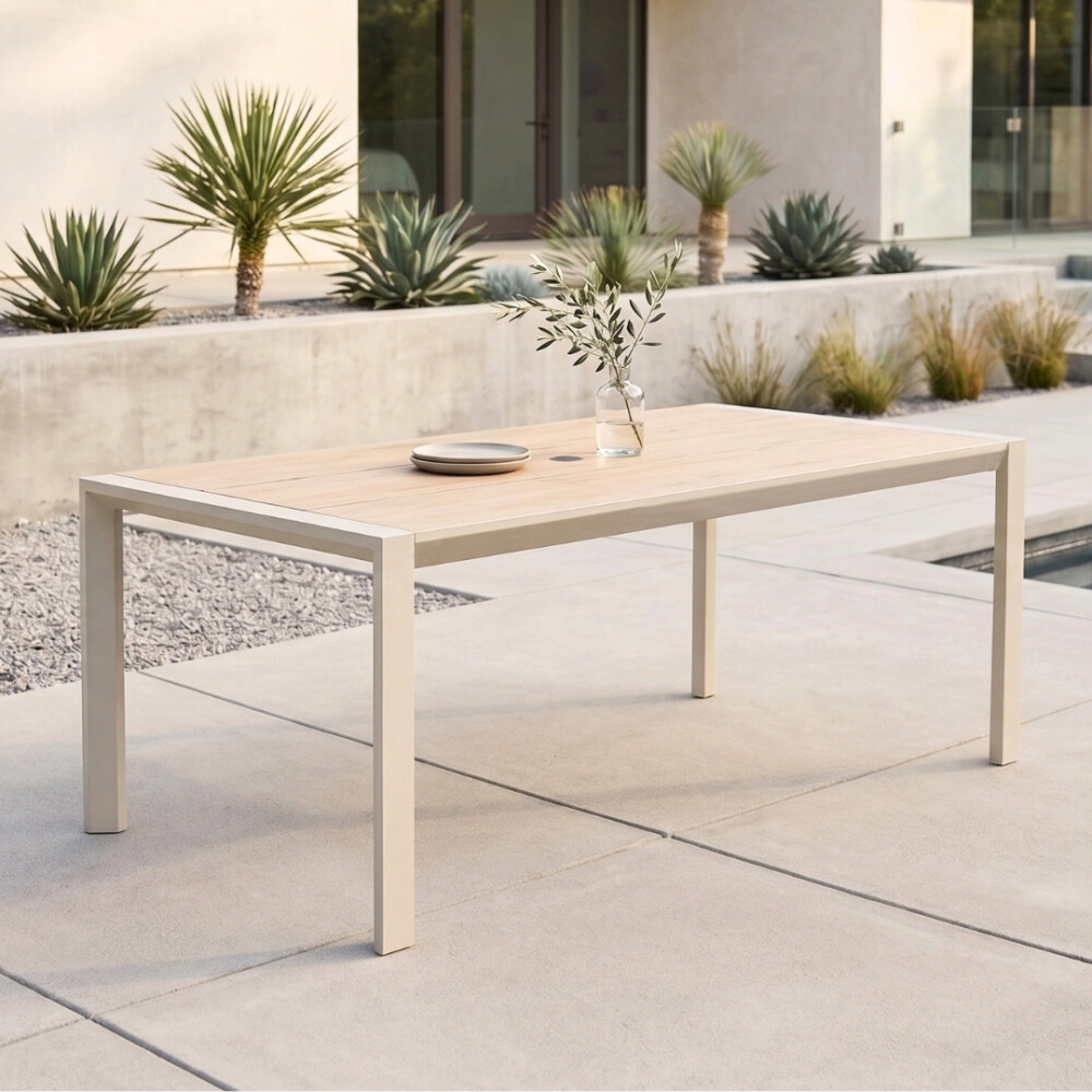 Mesa De Aluminio Para Jardín - Urbanite - 160x90 Beige