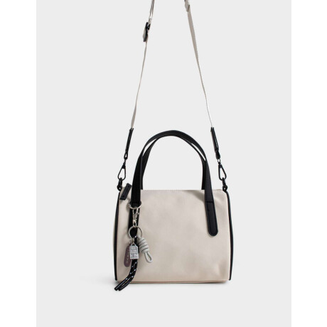Cartera Bowling Con Charm Blanco Crudo