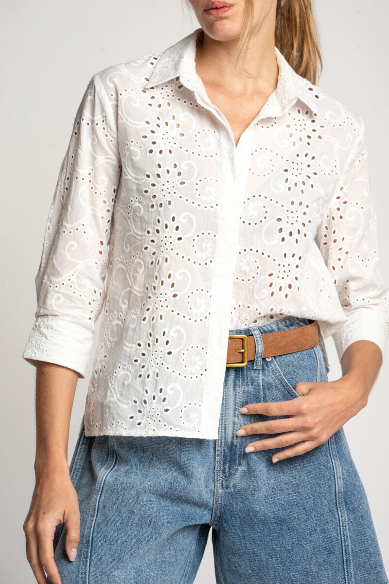 Camisa Broderie Crudo