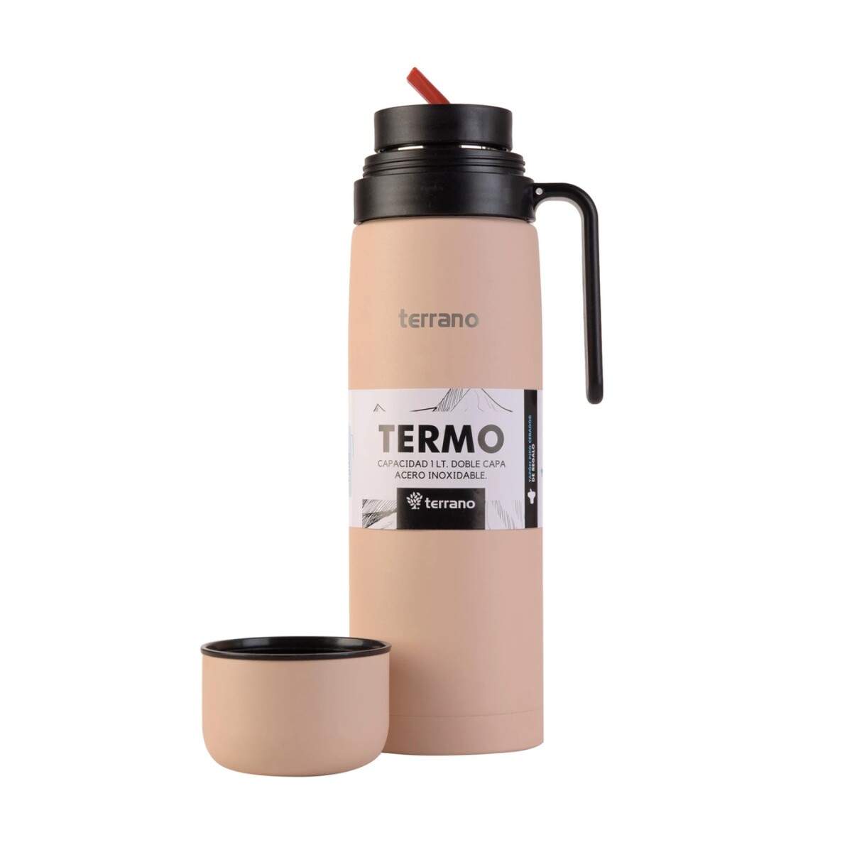 Termo Terrano Premium 1L con Manija Rígida - ROSA 