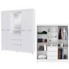 PLACARD MOBILI BELLUNO -4Ptas + 3Caj.-Comoda y Espejo Blanco Sin color