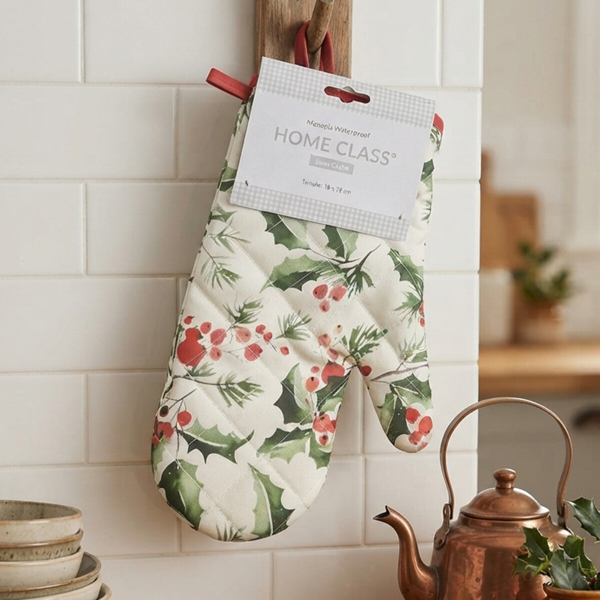 Manopla Impermeable Home Class 18 x 28 cm - Navidad 940 BCO 