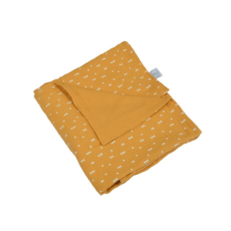 MANTA BEBÉ ALGODON AMARILLO DOUCEUR MOSTAZA