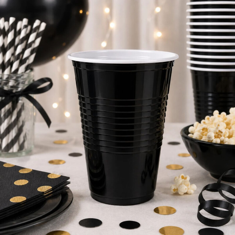 Vaso 350ml Diferentes colores x50un Negro